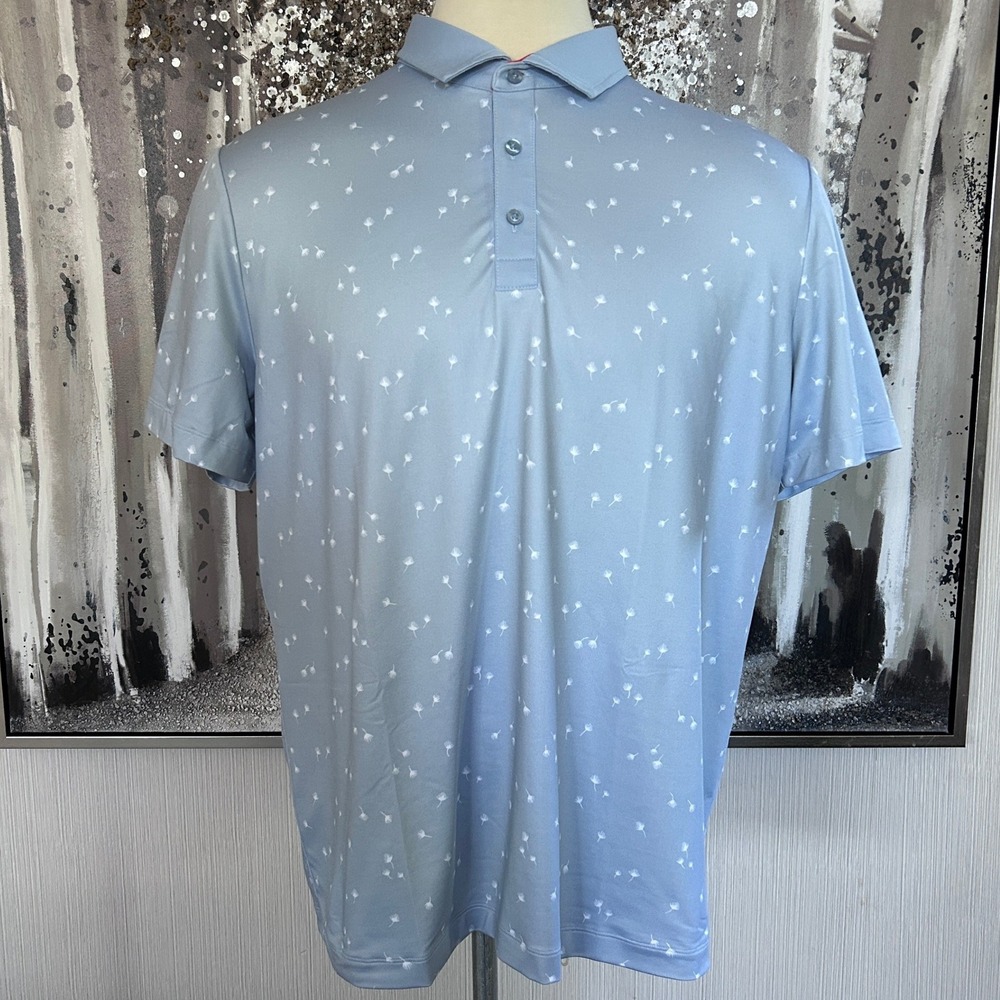 Redvanly Mens Light Blue White Golf Polo - Size XL